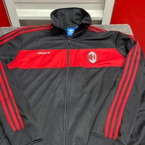 Adidas vintage ACM 1899 patch jacket Red and black with white imported logos 2XL